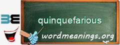 WordMeaning blackboard for quinquefarious